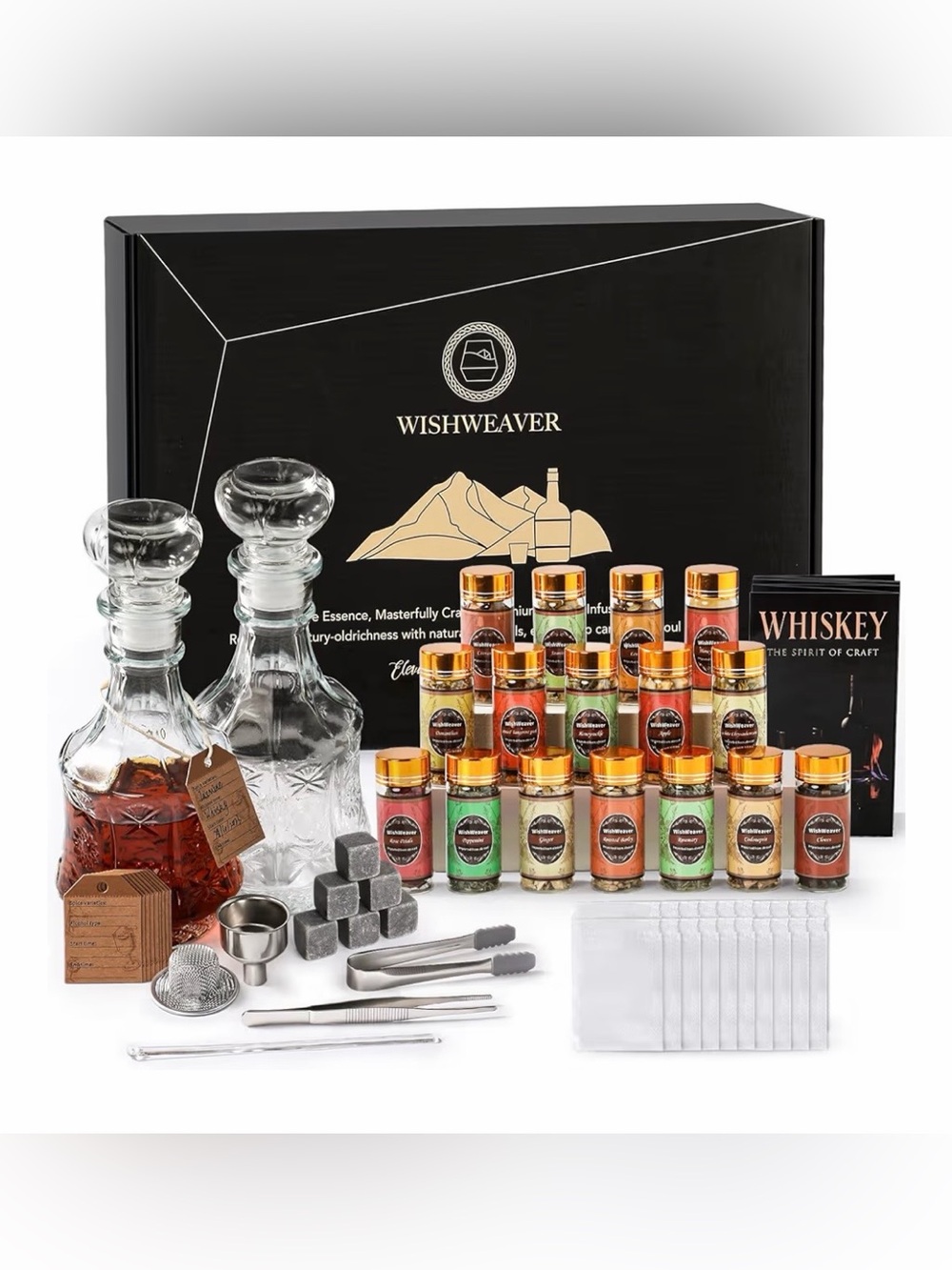 Alcohol Infusion Kit, 16 Natural DIY Whiskey Making Kit